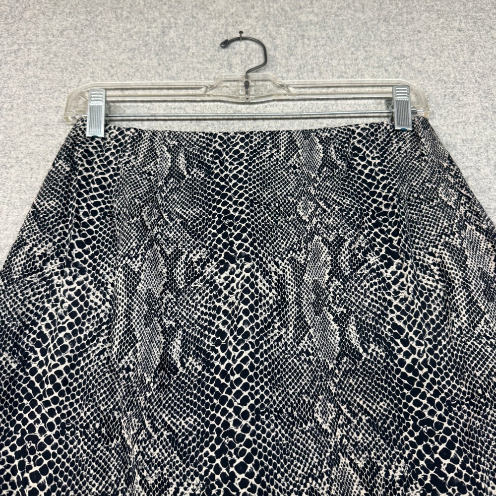 INC International Concepts Petite Silk Skirt 6P Black White Snakeskin Print - Picture 2 of 8